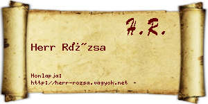 Herr Rózsa névjegykártya